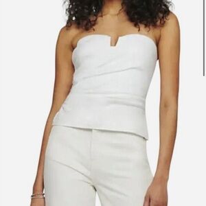 Reformation Madelyn Linen White Sleevless Tube Top